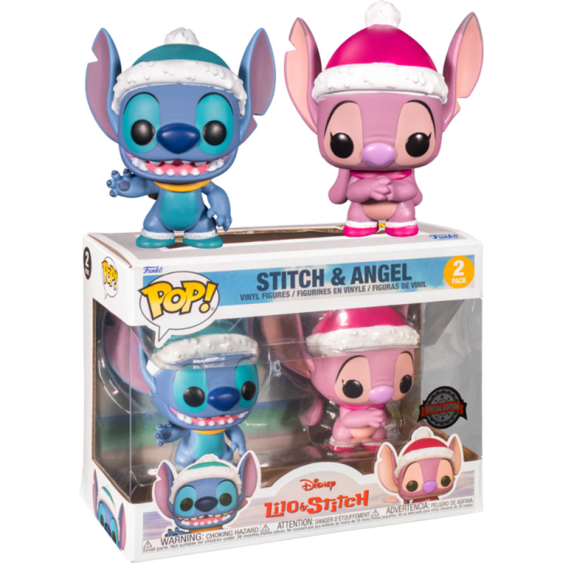 Figurine Winter Stitch et Angel / Lilo Et Stitch / Funko Pop