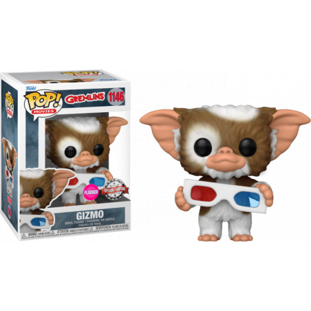 GIZMO WITH 3D GLASSES / GREMLINS / FIGURINE FUNKO POP / EXCLUSIVE SPECIAL EDITION / FLOCKED