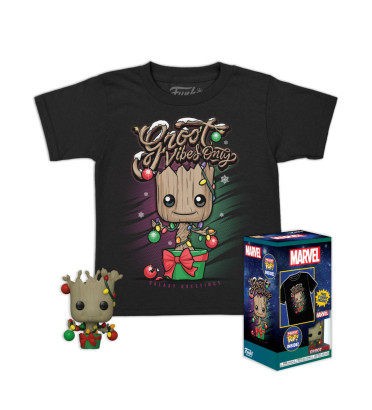 Figurine Pop Marvel Comics pas cher : Groot Noël Pocket - T-Shirt