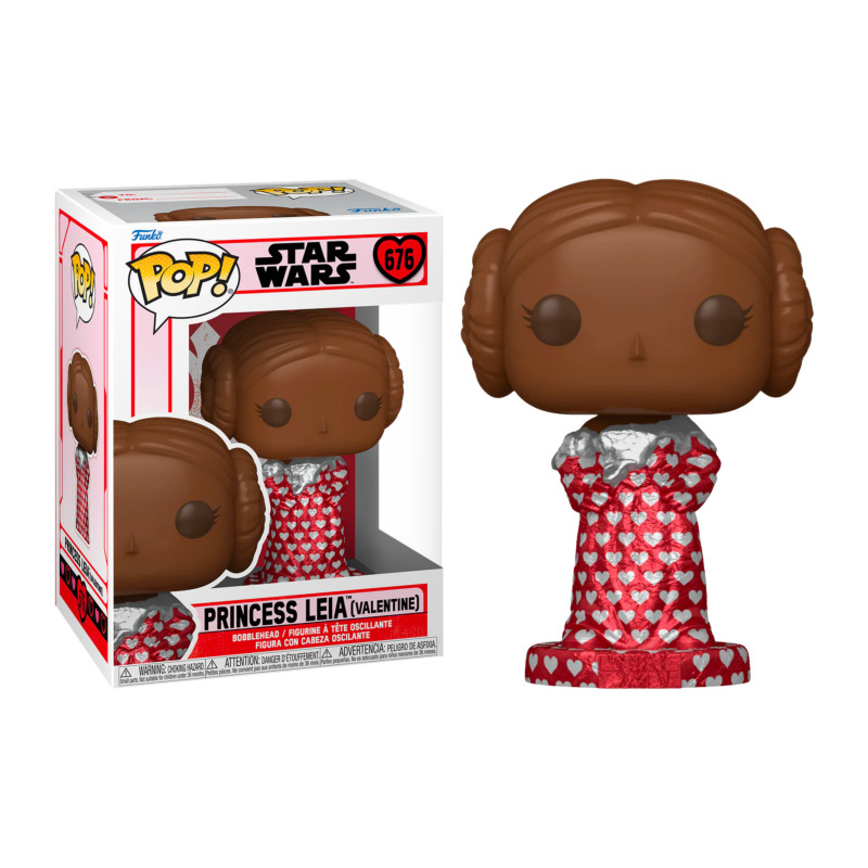 Figurine Pop Star Wars : Saint-Valentin #676 pas cher : Princesse Leia  (Chocolat)