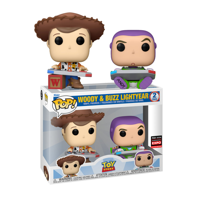 2 PACK WOODY AND BUZZ LIGHTYEAR / TOY STORY / FIGURINE FUNKO POP / EXCLUSIVE C2E2