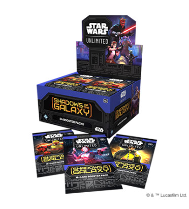 DISPLAY DE 24 BOOSTERS STAR WARS UNLIMITED SHADOWS OF THE GALAXY / CARTE ANGLAISE