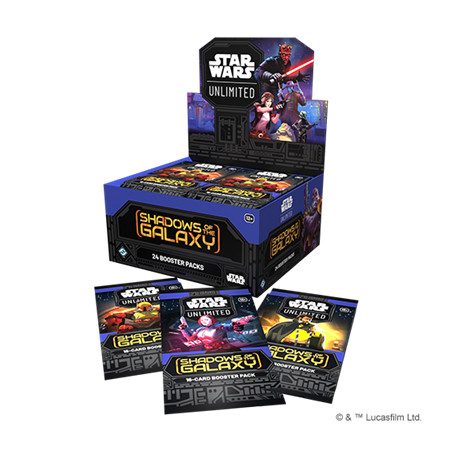 DISPLAY DE 24 BOOSTERS STAR WARS UNLIMITED SHADOWS OF THE GALAXY / CARTE ANGLAISE