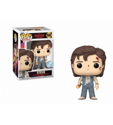 STEVE BATTLE DAMAGE / STRANGER THINGS / FIGURINE FUNKO POP / EXCLUSIVE SPECIAL EDITION