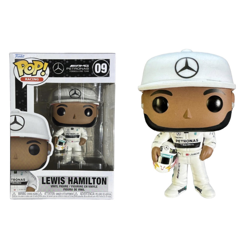 LEWIS HAMILTON WITH HELMET IN WHITE SUIT / MERCEDES / FIGURINE FUNKO POP