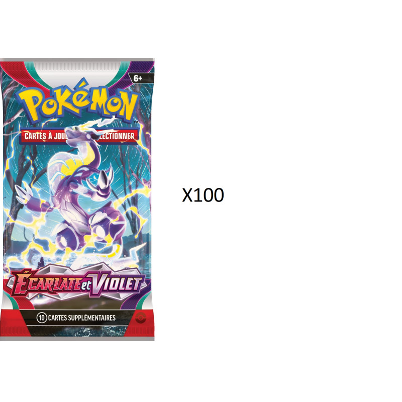 LOT DE 100 BOOSTERS ECARLATE ET VIOLET EV01 / CARTE POKEMON VF