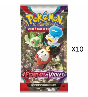 LOT DE 10 BOOSTERS ECARLATE ET VIOLET EV01 / CARTE POKEMON VF