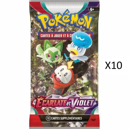 LOT DE 10 BOOSTERS ECARLATE ET VIOLET EV01 / CARTE POKEMON VF