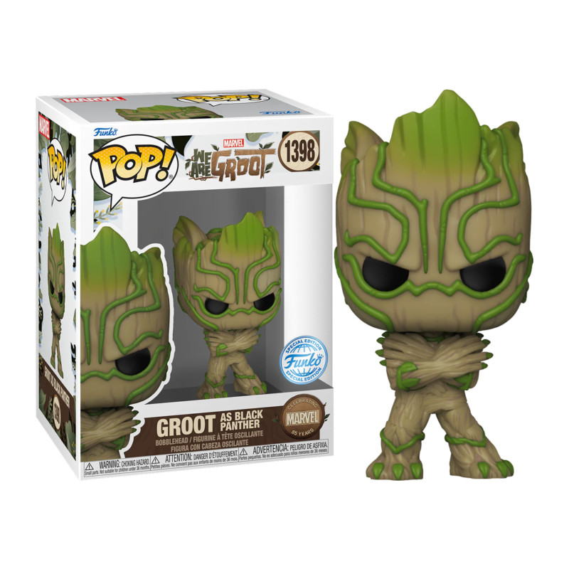 GROOT AS BLACK PANTHER / WE ARE GROOT / FIGURINE FUNKO POP / EXCLUSIVE SPECIAL EDITION