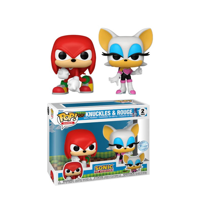 2 PACK KNUCKLES AND ROUGE / SONIC / FIGURINE FUNKO POP / EXCLUSIVE SPECIAL EDITION