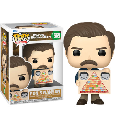 RON SWANSON WITH PYRAMID / PARKS AND RECREATION / FIGURINE FUNKO POP