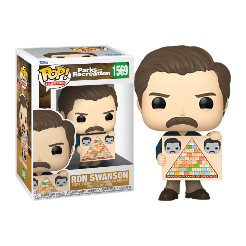 RON SWANSON WITH PYRAMID / PARKS AND RECREATION / FIGURINE FUNKO POP