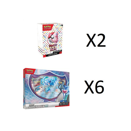 BUNDLE 6 COFFRETS SUPERDOFIN EX + 2 BUNDLE DE 6 BOOSTERS 151 / CARTE POKEMON VF