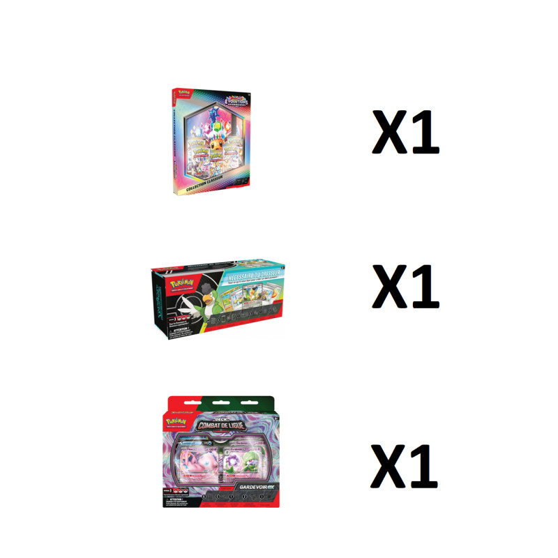 BUNDLE CLASSEUR EV8.5 + NECESSAIRE DU DRESSEUR 2024 + DECK DE COMBAT GARDEVOIR EX / CARTE POKEMON VF