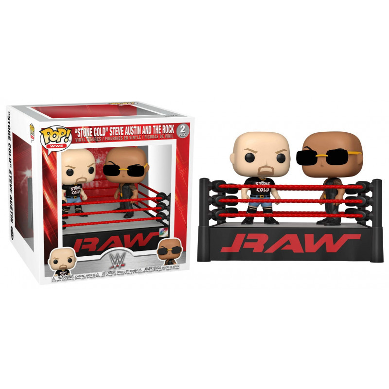 Figurine The Rock Vs Stone Cold In Wrestling Ring / WWE / Funko