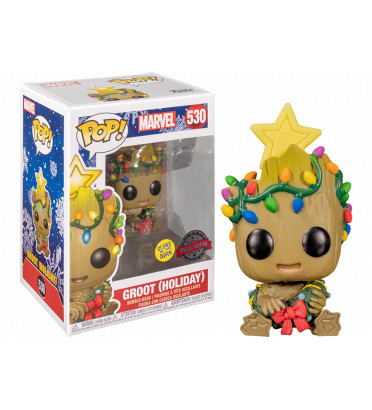 GROOT HOLIDAY/ MARVEL / FIGURINE FUNKO POP / EXCLUSIVE SPECIAL EDITION / GITD