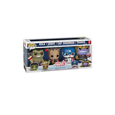 Funko Pop! Marvel: Holiday - Hulk, Groot, Captain America Snowman